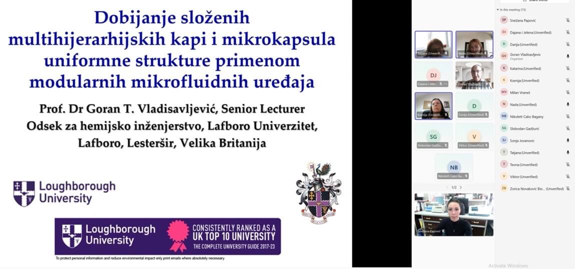 Lecture of Prof. Dr. Goran T. Vladisavljević